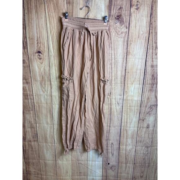 REWASH an American Original Brand Smocked Waist Linen Blend Parachute Pants S - Picture 1 of 7